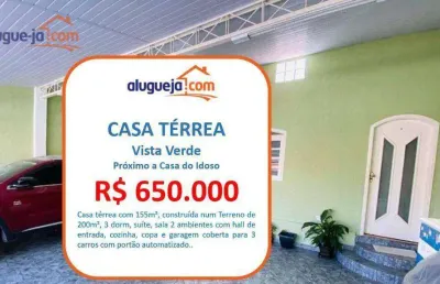 Casa com 3 dormitórios à venda, 155 m² por r$ 650.000,00 - cidade vista verde - são josé dos campos/sp