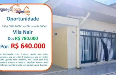 Casa à venda na vila nair - são josé dos campos/sp com 160 m²