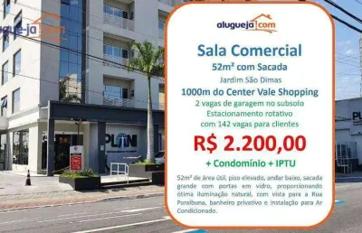 Conjunto comercial / sala para locação no jardim são dimas com 52m²