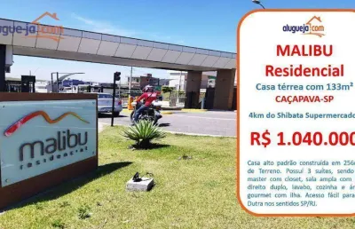 Casa de alto padrão à venda  condomínio malibu, caçapava/sp com 133m²