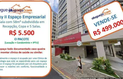 Sala, 58 m² - venda por r$ 499.000,00 ou aluguel por r$ 5.500,00/mês - centro - são josé dos campos/sp