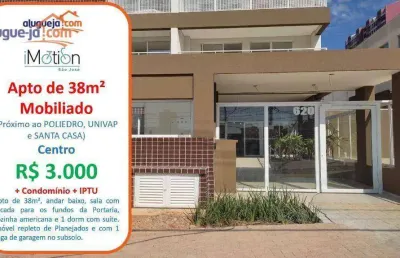 Apartamento com 1 dormitório para alugar, 37 m² por r$ 3.510/mês - centro - são josé dos campos/sp