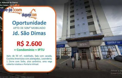 Apartamento com 1 dormitório para alugar, 50 m² por r$ 3.090,00/mês - jardim são dimas - são josé dos campos/sp