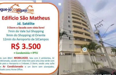 Apartamento com 3 dormitórios para alugar, 80 m² por r$ 4.230,00/mês - jardim satélite - são josé dos campos/sp