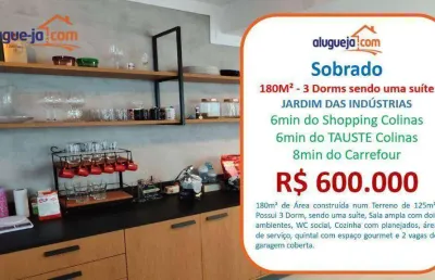Sobrado com 3 dormitórios à venda, 180 m² por r$ 600.000,00 - jardim das indústrias - são josé dos campos/sp