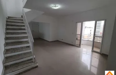 Cobertura duplex, 3 dormitórios, 3 vagas de garagem, ponta da praia, santos