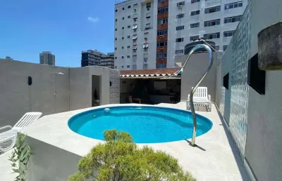 3 suítes, 2 vagas, piscina, churrasqueira, boqueirão, santos