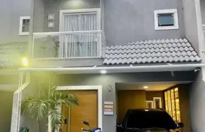 Casa em condomínio fechado com 3 quartos à venda na rua professor santos moreira, vargem pequena, rio de janeiro, 130 m2 por r$ 600.000