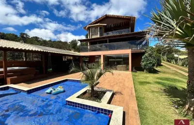Casa em condomínio fechado com 5 quartos à venda na rua dos fazendeiros, 188, balneário água limpa, nova lima por r$ 1.650.000