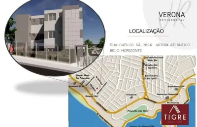 Apartamento com 2 quartos à venda na rua carlos sá, 26, jardim atlântico, belo horizonte por r$ 395.000