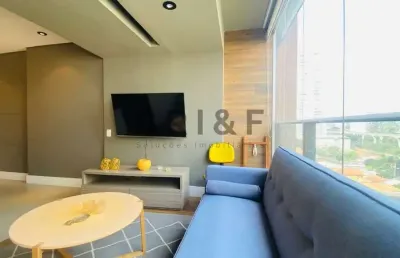 Apartamento mobiliado para locação no brooklin, 41m²