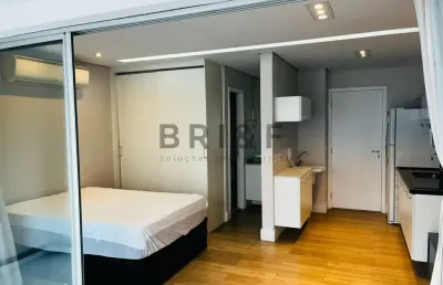 Studio para locação - 39m² - mobiliado - 1 vaga - brookllin - são paulo/sp