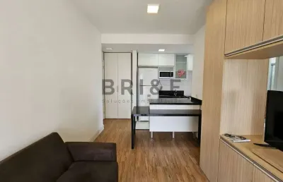 Apartamento para locação/venda 44m²,  mobiliado, 1 suíte, varanda, 1 vaga. brooklin, sp.