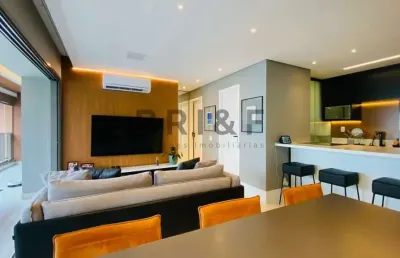 2 dormitórios e 2 vagas - 84m² mobiliado no brooklin com lazer completo