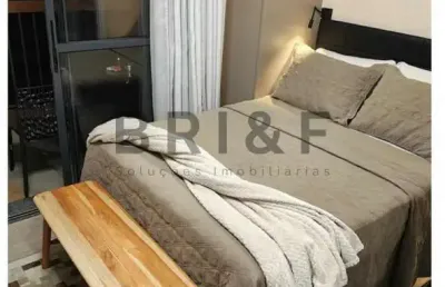 Apartamento studio, para alugar ou vender, 25m², mobiliado no brooklin