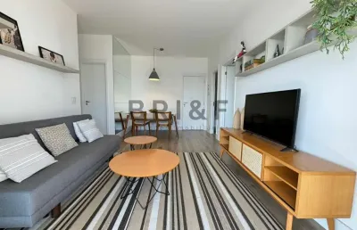 Apartamento mobiliado alugar- 78m² - 2 dormitórios (1 suíte), 1 vaga - brooklin - praça são paulo