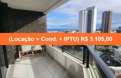 Apartamento de 1 quarto em ondina para locação, salvador-ba! 2 banheiros, 1 vaga de garagem e 48,00 m² de conforto.