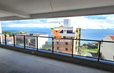Apartamento de luxo na barra, salvador-ba: 3 quartos, 3 suítes, 2 salas, 5 banheiros, 2 vagas de garagem - 155,62m².