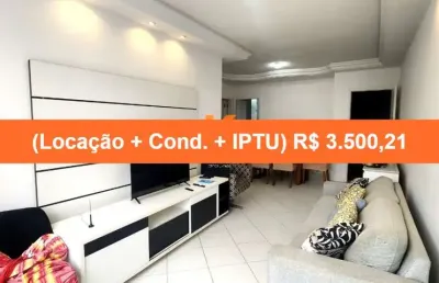 Apartamento para locação no bairro jardim apipema, salvador-ba: 2 quartos, 1 suíte, 2 salas, 3 banheiros, 1 vaga de garagem.