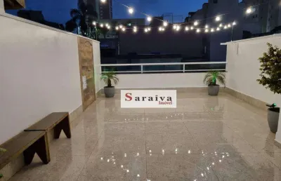 Cobertura com 3 dormitórios à venda, 140 m² por r$ 690.000 - vila valparaíso - santo andré/sp