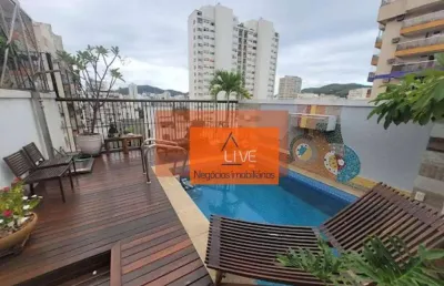 Live vende: excelente cobertura com 5 quartos, vaga, varanda, piscina, 320 m² por r$ 3.500.000 - icaraí - niterói/rj