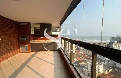 Vende-se apartamento 3 dormitórios vista mar no bairro de guilhermina em praia grande.
