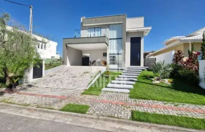Casa dúplex alto padrão com 4 suítes, piscina e energia solar em alphaville 1 maricá