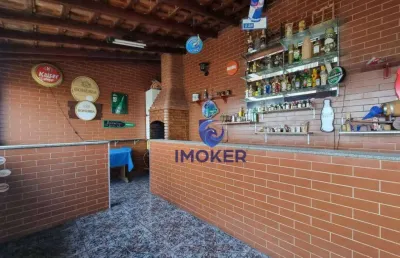 Sobrado na cidade kemel, poá/sp; 3 quartos; 2 vagas; amplo área social com churrasqueira