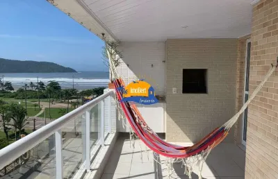 Apartamento à venda em bertioga-sp, vista para o mar,  cond. frente ao mar,  2 quartos, 1 suíte, 2 salas, 2 banheiros, 2 vagas, 82,82 m²!