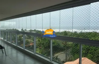 Apartamento à venda em bertioga-sp, maitinga: vista frontal para o mar, 3 quartos, 1 suíte, 2 salas, 2 vagas. venha conferir!