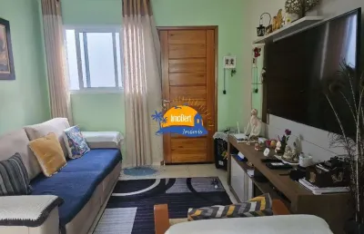 Casa de condomínio à venda em bertioga-sp, bairro maitinga! 2 quartos, 1 suíte, 2 salas, 3 banheiros, 1 vaga, 76,78m².