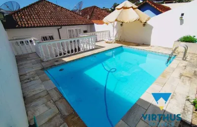 Anil - est. da uruçanga - casa com 3 pavimentos com piscina e churrasqueira