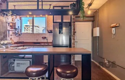 Studio mobiliado para comprar, 1 vaga, no bairro rio branco.