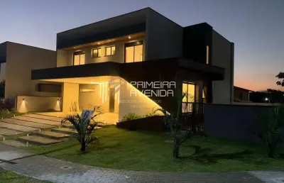 Sobrado novo 400m² com 5 suítes - urbanova - colinas do paratehy norte