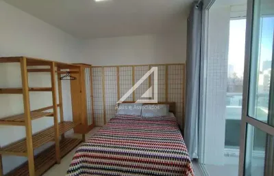 Apartamento quarto e sala vista mar varanda garagem piscina à venda na barra!!