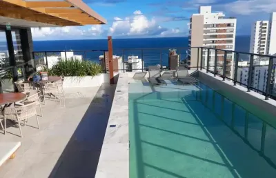 Apartamento quarto e sala nascente garagem piscina à venda na barra!!