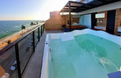 Apartamento 2 quartos suíte vista mar jacuzzi totalmente mobiliado garagem venda na barra