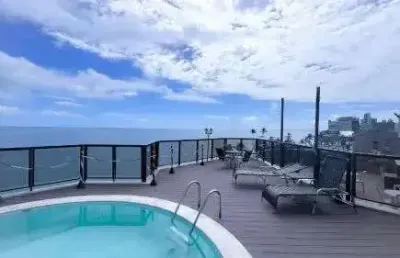 Apartamento quarto e sala varanda elevador piscina academia garagem à venda em ondina!!!