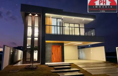 Casa super luxuosa de frente para a lagoa no condomínio viverde 1