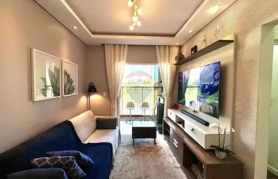 Lindo apartamento pronto pra morar à venda no parque campolim 2 quartos, suíte, 2 vagas, varanda gourmet com vidro e ótimo lazer