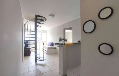 Apartamento duplex com 2 dormitórios para alugar, 100 m² por r$ 3.730,00/mês - josé menino - santos/sp