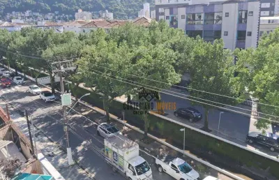 Ótimo apartamento com 2 dormitórios/suíte/elevador à venda, 95 m² por r$ 450.000 - marapé - santos!