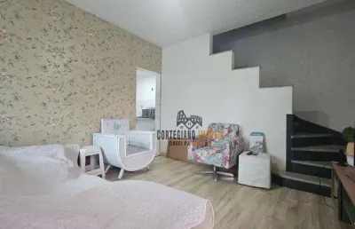 Sobrado com 2 dormitórios/quintal à venda, 80 m² por r$ 400.000 - macuco - santos!