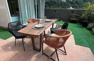 Apartamento garden com 2 dormitórios para alugar, 126 m² por r$ 9.500,00/mês - josé menino - santos/sp