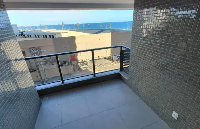 Apartamento quarto e sala com varanda vista mar em jaguaribe