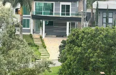 Sobrado para locação em jandira, jardim do golf i, 5 dormitórios, 3 suítes, 6 banheiros, 4 vagas