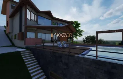 Casa no condomínio  porto jaguary com 7 dormitórios à venda, 820 m² por r$ 9.900.000 - serrinha - bragança paulista/sp