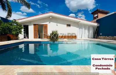 Casa térrea, à venda, 2 suítes, piscina, condomínio fechado, 230m². $1.400.000 – recanto dos ipês – atibaia/sp