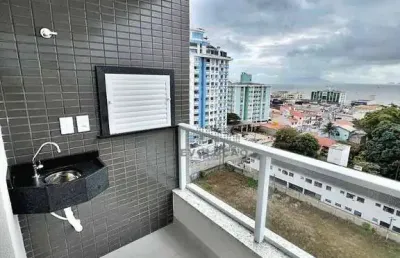 Apto com 2 suítes, sacada, 1 vaga - barreiros são josé sc