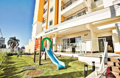 Apartamento 2 dorms com suíte, vista mar, mobiliado e decorado - barreiros!
